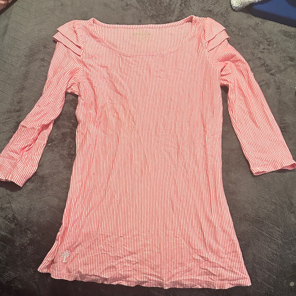 Lilly Pulitzer Pink Striped Blouse